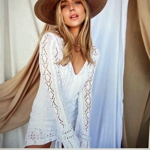 12th Tribe White Crochet Cover Up or Dress